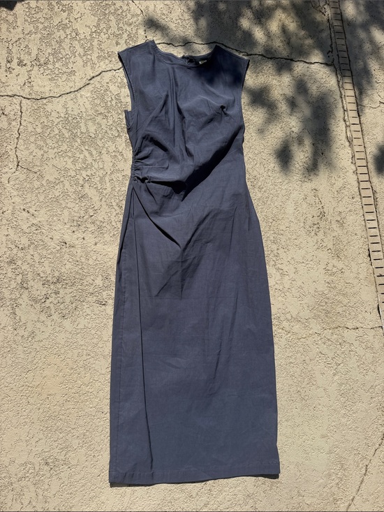 Anthropologie Dresses & Skirts - Anthropologie Navy Sleeveless Maxi Dress with Side Ruching size s small